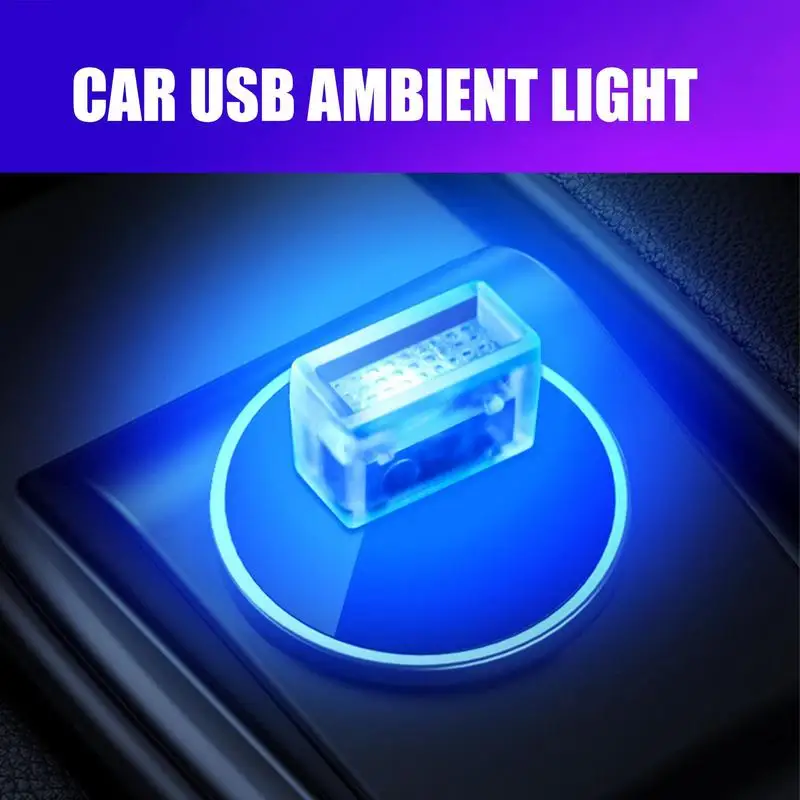 

Car Mini USB LED Atmosphere Lights Car Decorative Lamp Emergency Lighting Universal mini Portable Plug and Play Red/Blue/White