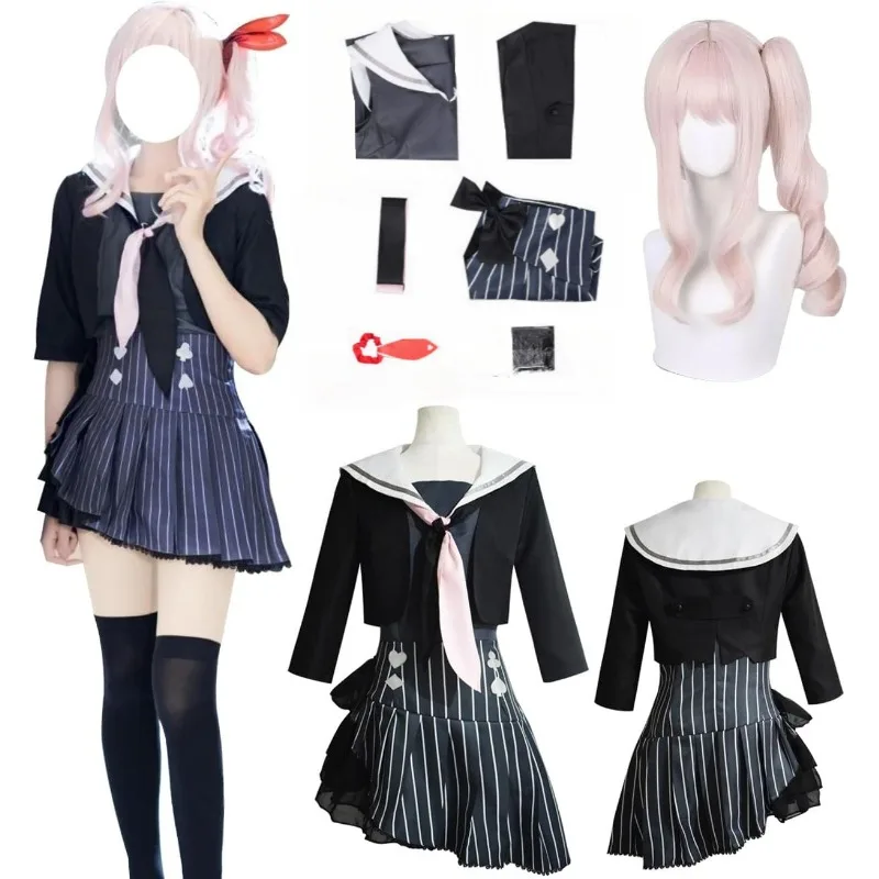 

Anime Akiyama Mizuki Cosplay Costume Stage Performance Dress Uniform Wig Suit Halloween Party Full Set for Women Roleplay