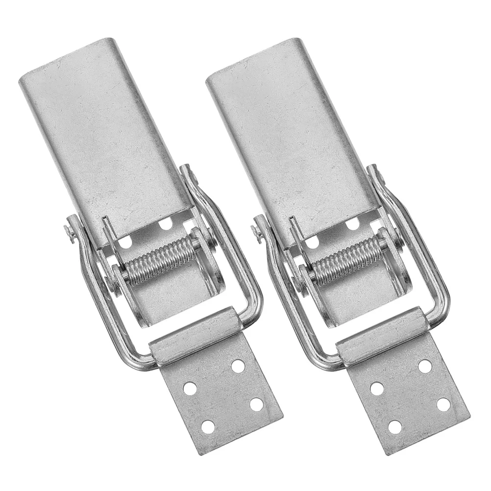 

2pcs Universal Carriage Latch Heavy Duty Trailer Door Lock For Truck Cargo Security Galvanization Spring Loaded Buckle Clamp