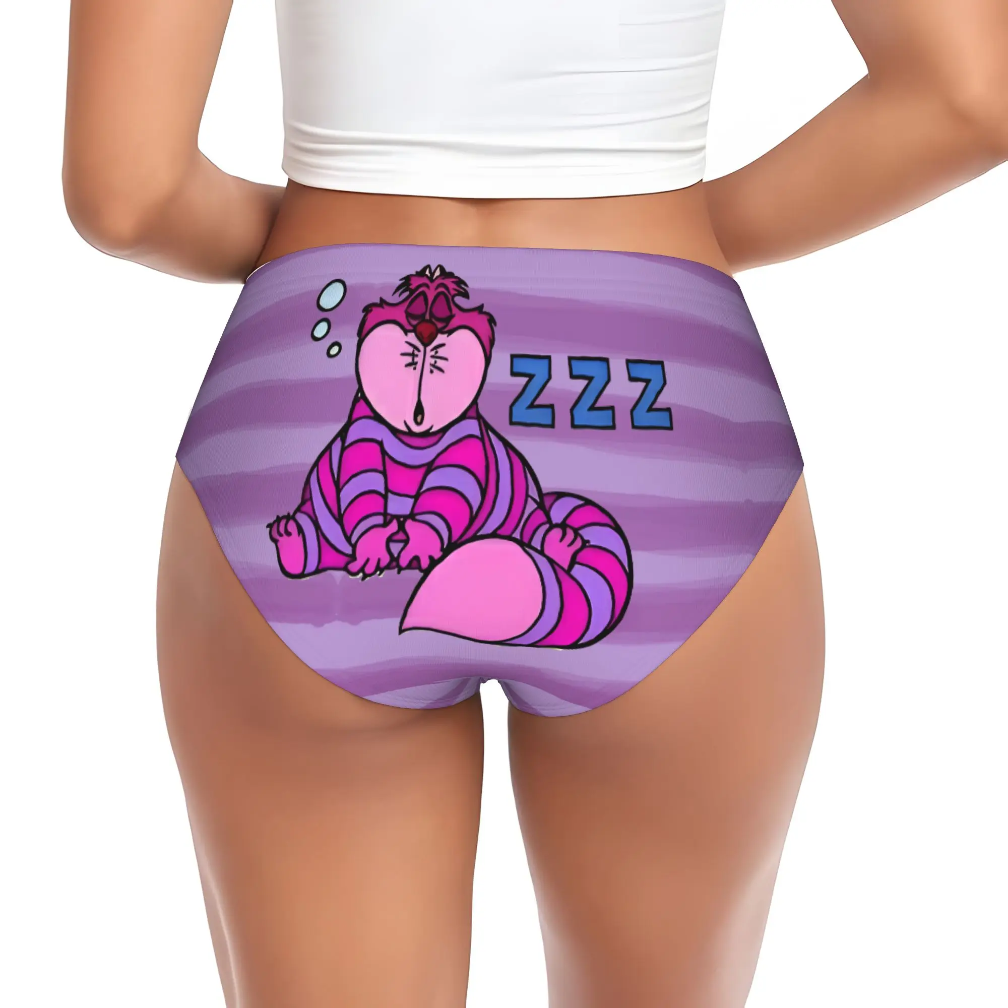 Custom Womens C-Cheshire Anime Cat Brief Panties Female Stretch  Underwear Underpants