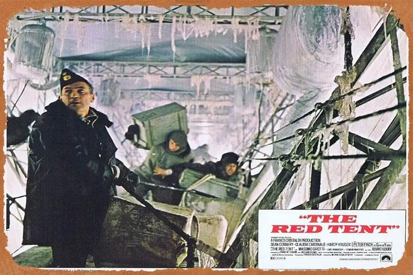 Zuhhgii Retro Tin Sign THE RED TENT Vintage Lobby Card 7 Peter F Adorf Retro of Classic Old Film Poster Metal Sign TV Bar