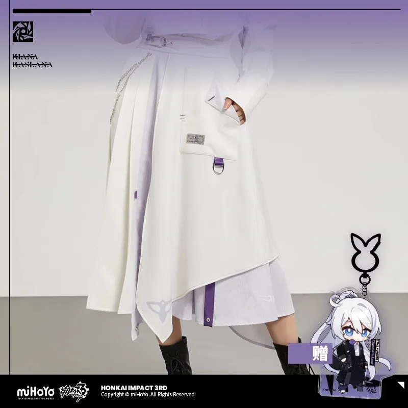 الرسمية miHoYo Honkai Impact 3rd Kiana Kaslana Shi Li Zhu Guang سلسلة موضوع تنورة أنيمي لعبة الملابس الطرفية