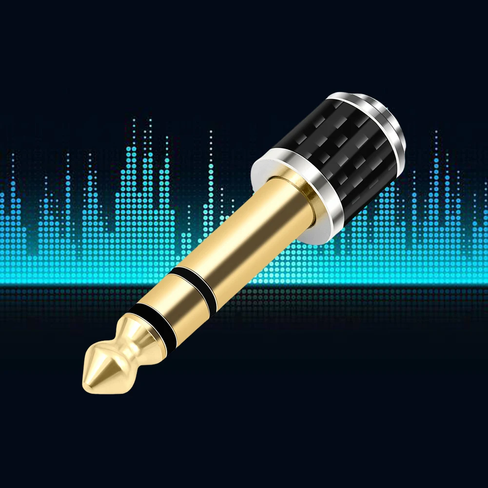 1/2 Pcs 1/4inch To 1/8inch Stereo Headphone Adapter Male To Female 6.35mm Jack To 3.5mm Socket Stereo Plug 6.35mm Adapter