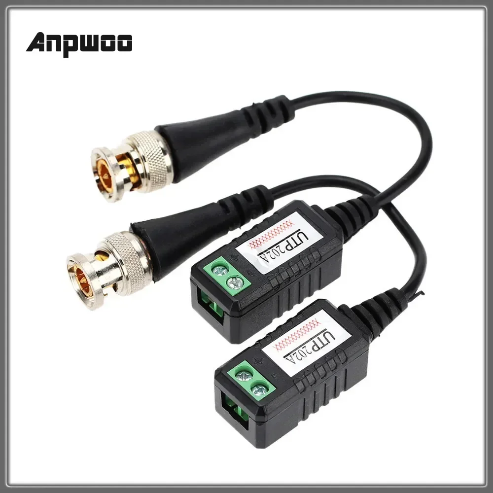 2pcs Passive Transceivers 300m High Definition AHD HD CVI HDTVI BNC To UTP Cat5 Video Balun Adapter Transmitter LCC 202A