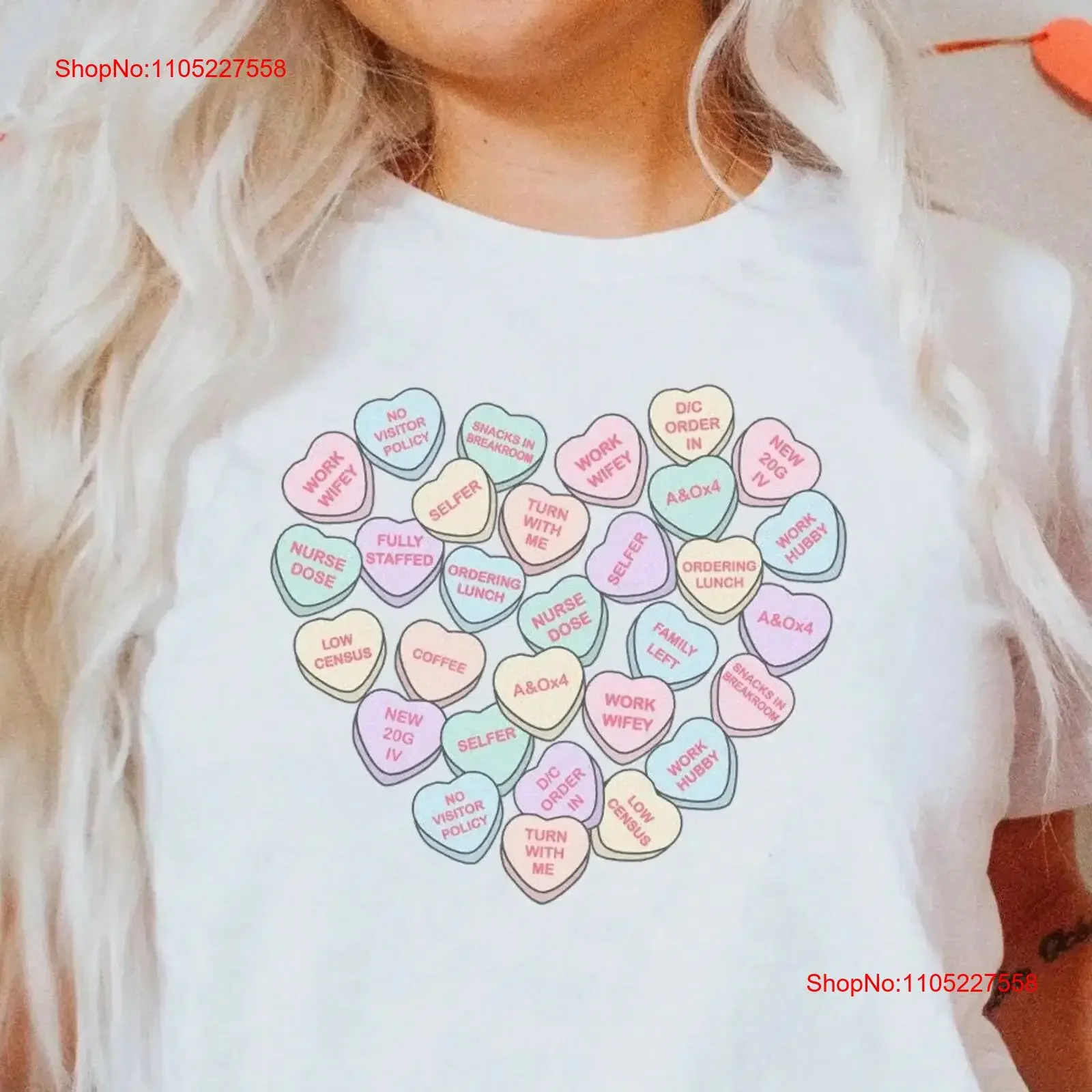 Nurse Valentine's Day T Shirt Bedside Med Surg Rn Colorful Hearts Medical Surgical Vday Nursing vintage Washed Breathable