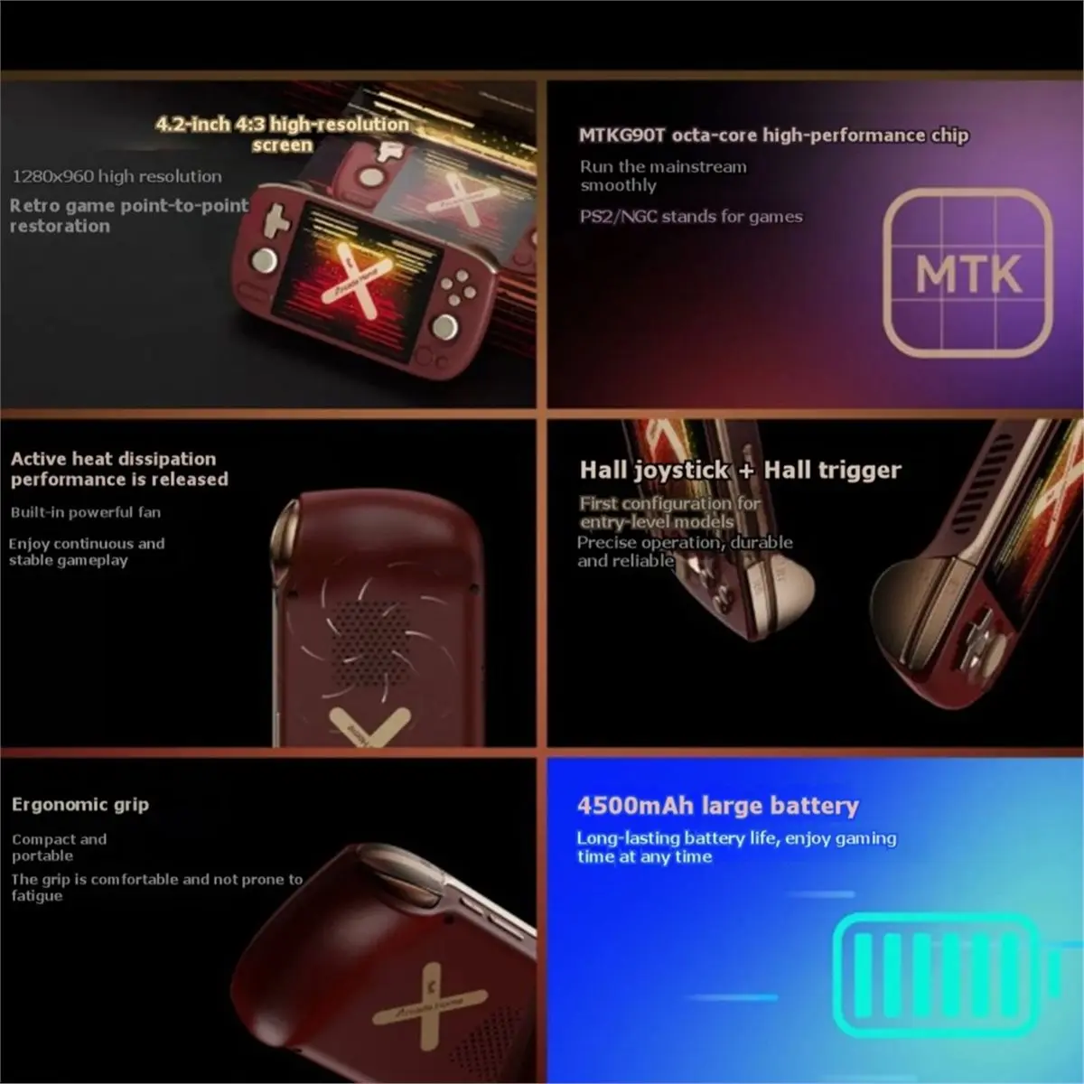 Pocket AIR Mini Retro Handheld Game Console MTK Helio G90T Octa Core 4.2Inch Gaming Device with Classic Emulators 2G+32G