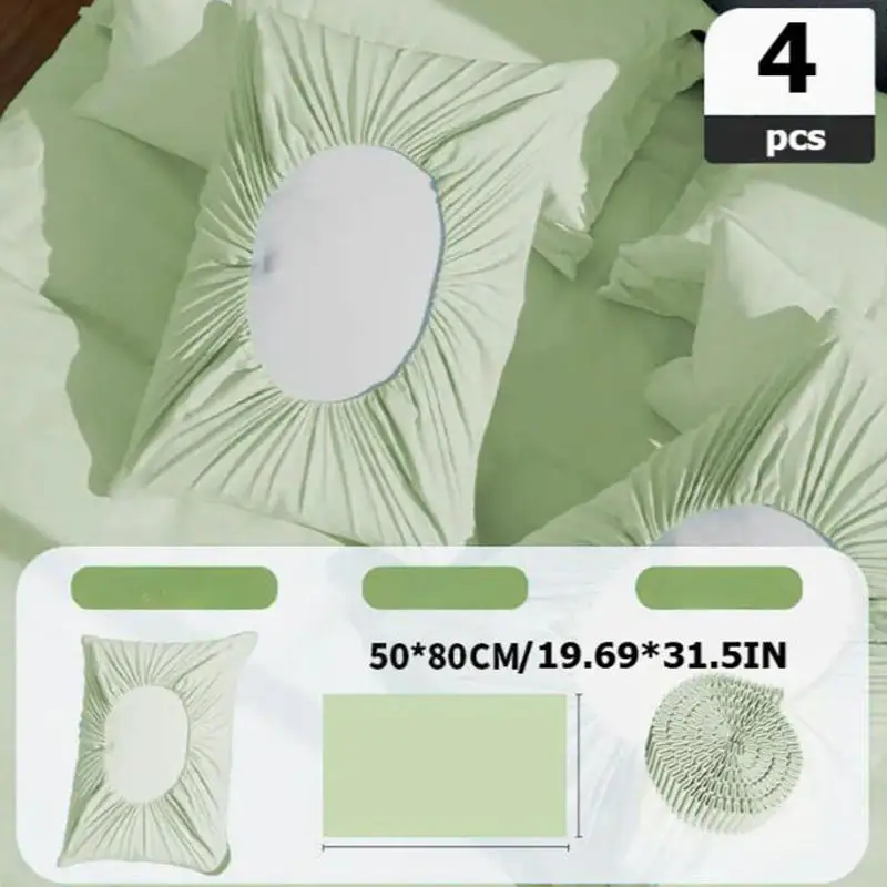 طقم كيس وسادة للاستعمال مرة واحدة مكون من 4 قطع، مقاوم للأوساخ وجيد التهوية، مناسب عالميًا للفندق، صالون التجميل، السفر - لا يتضمن قلب الوسادة