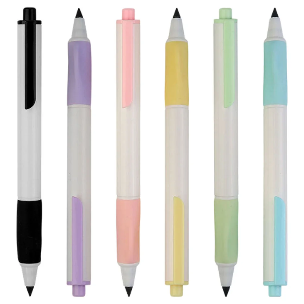 

6 Pcs Eternal Pencil Inkless Mechanical Stationery Supplies Forever Portable Writing Automatic Everlasting Pencils