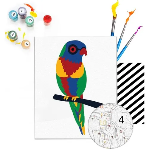 Tabdiko Painting By Numbers Set Parrot Tema Hobby 40x50 cm