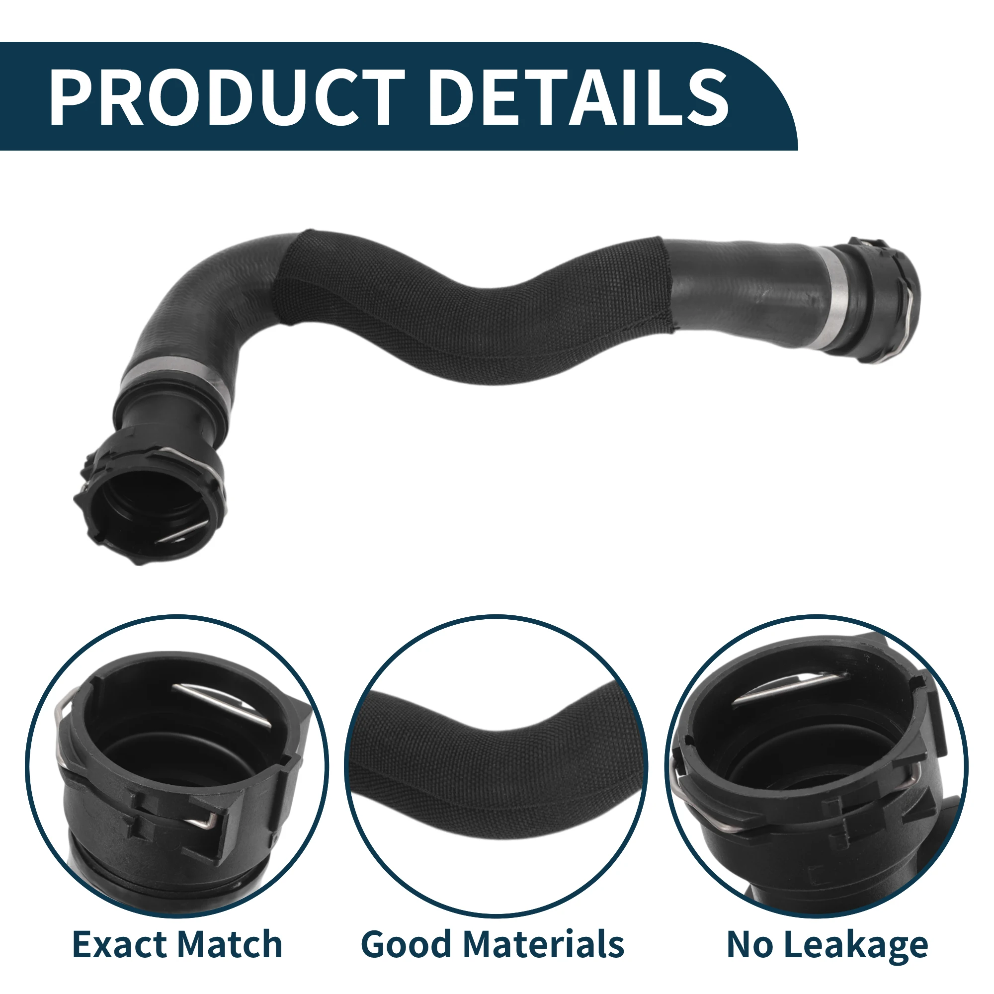 

UXCELL Шланг радиатора Шланг обогревателя No 4G0121049Q для Audi A6 Quattro 3.0L 2012-2018 Резиновая водосточная труба Черный