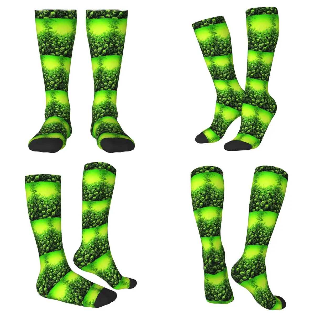 

Всесезонные носки с призрачным принтом черепа, светящиеся ночные носки ужасов на Хэллоуин, спортивные носки средней длины, мягкие повседневные чулки для мужчин и женщин