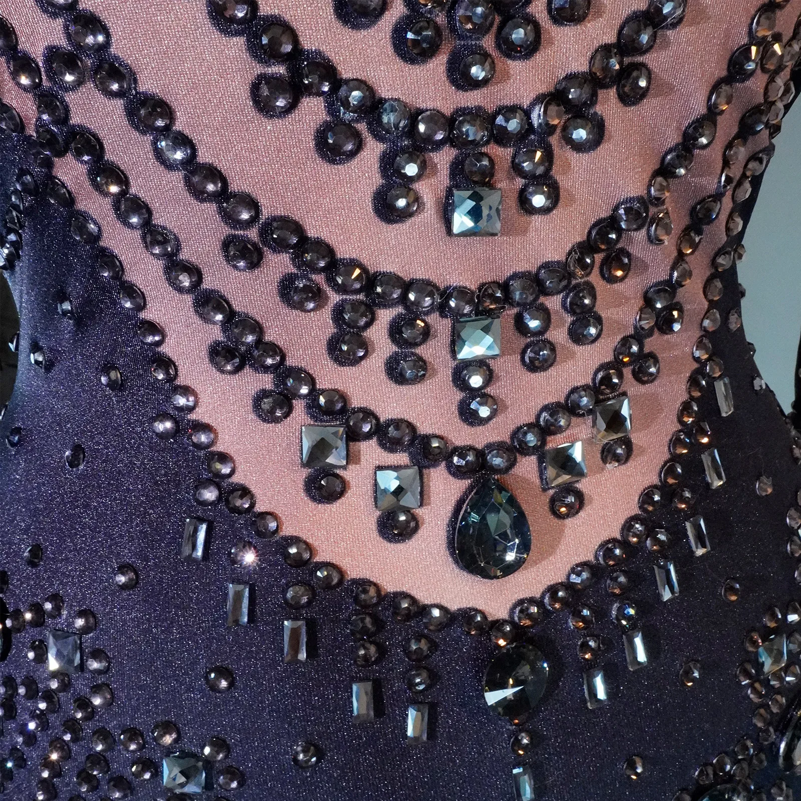 drag queen costumes sparkle rhinestones black long sleeve jumpsuit club party birthday performance Celebrate pole dance clothing