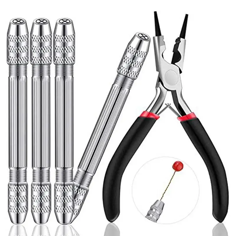 Wire Bending Pliers Round Nose Pliers Heavy Duty Well Polished Steel Head Ergonomics Grip Handle Precision Hand Drill For Making