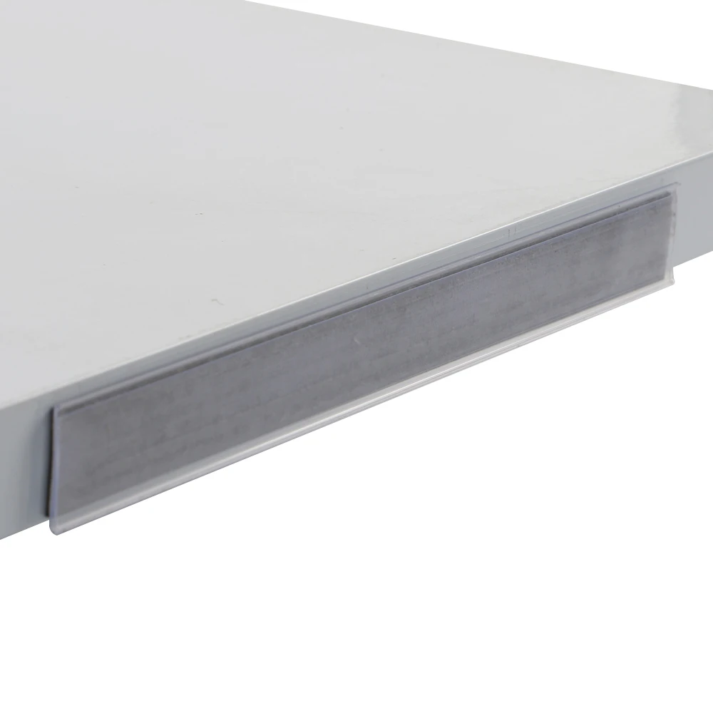 2x20cm Pvc Tag Clip Shelf Channel Label Clear Data Strip Magnetic Label Holders Data Card Holders With Clear Plastic Protectors