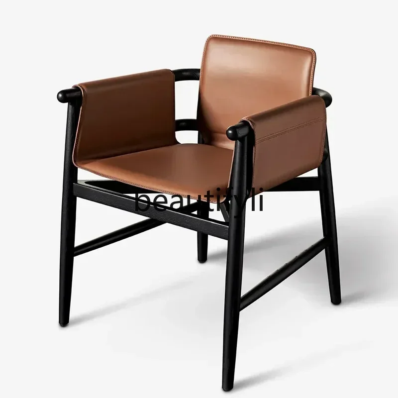 cn8617 LHY S26 Ash wood solid wood dining chair High-end coffee shop negotiation area Leisure chair Modern simplicity