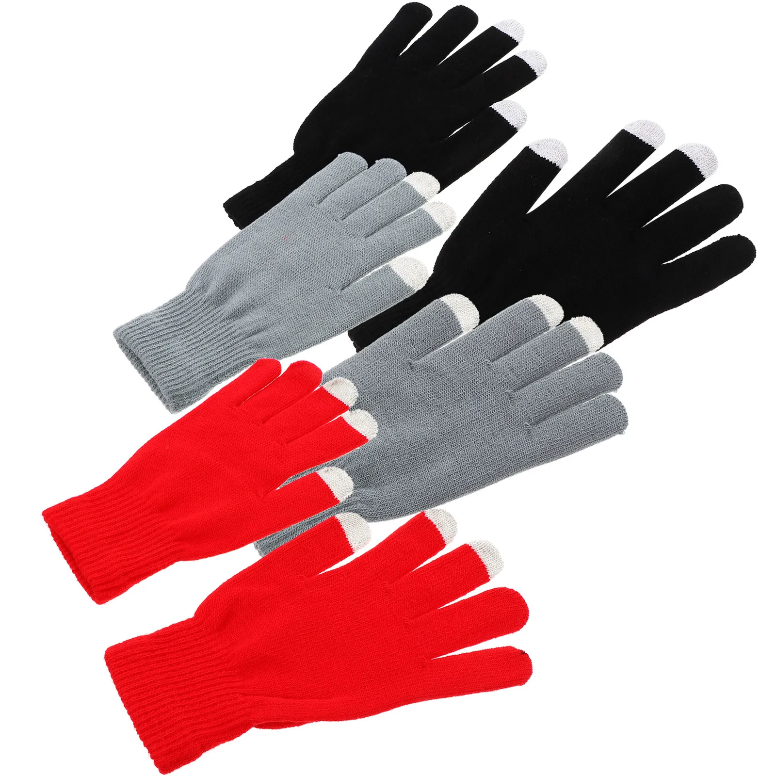 3Pairs Winter Touch Screen Gloves Waterproof Sweatproof Damp Resistant Nonslip Grip for Ski Poles Shovel Snowmobile Cycling
