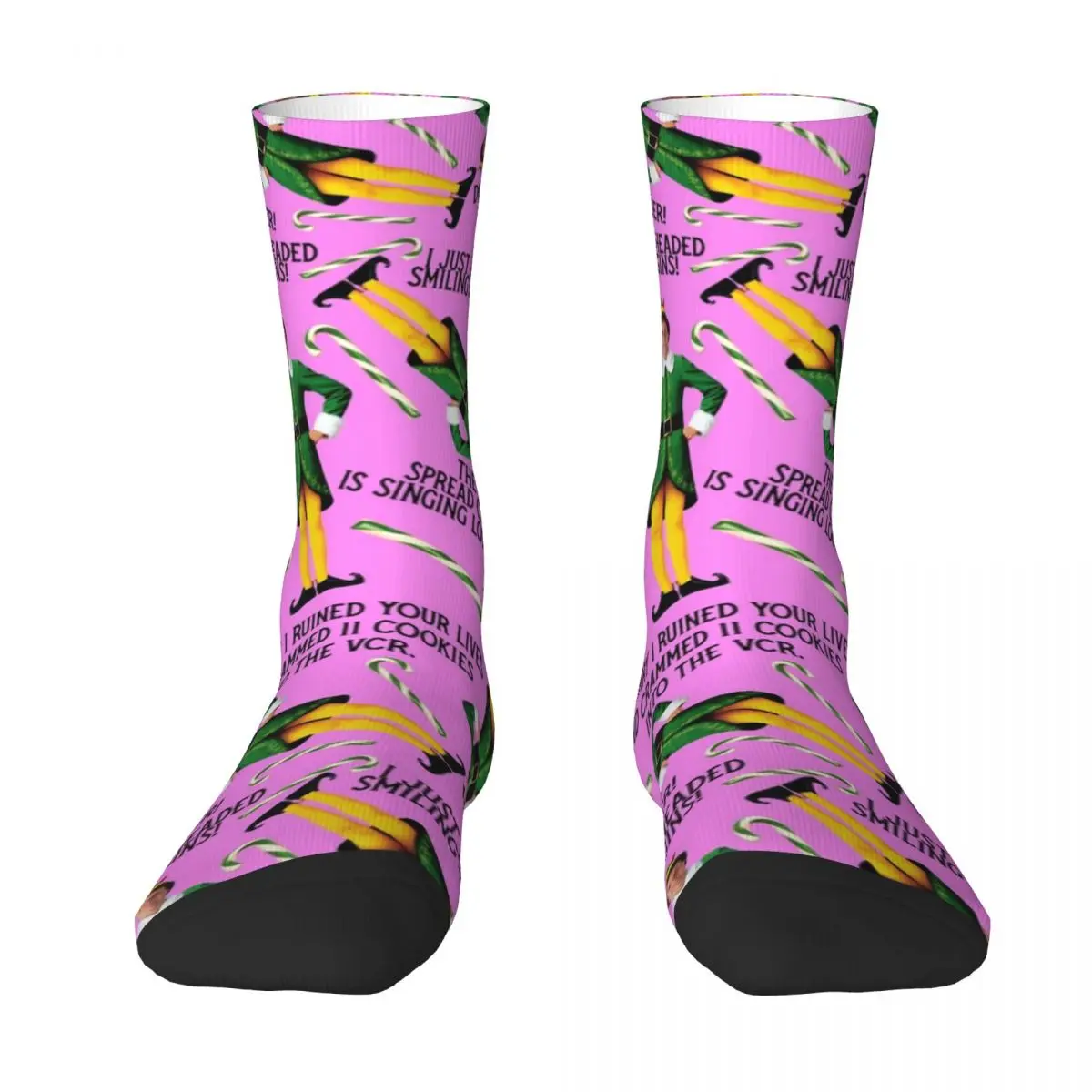 Buddy The Elf Print Pink 3D Printing Fashion Casual Socks 3D Printing Socks Novelty Personalized Gift Socks