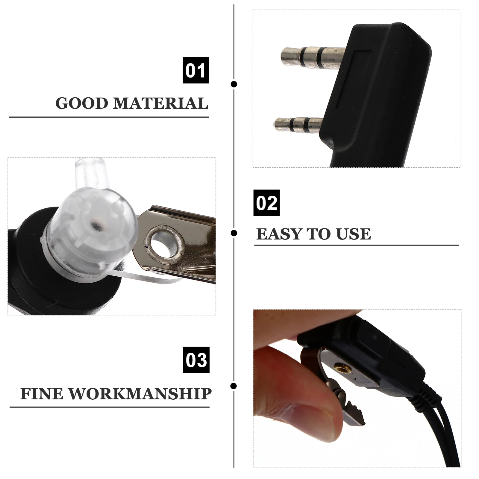 

Covert Acoustic Intercom Headset Transparent Tube Clear Sound Noise Cancelling Earpiece For Walkie Talkies 2 Smart