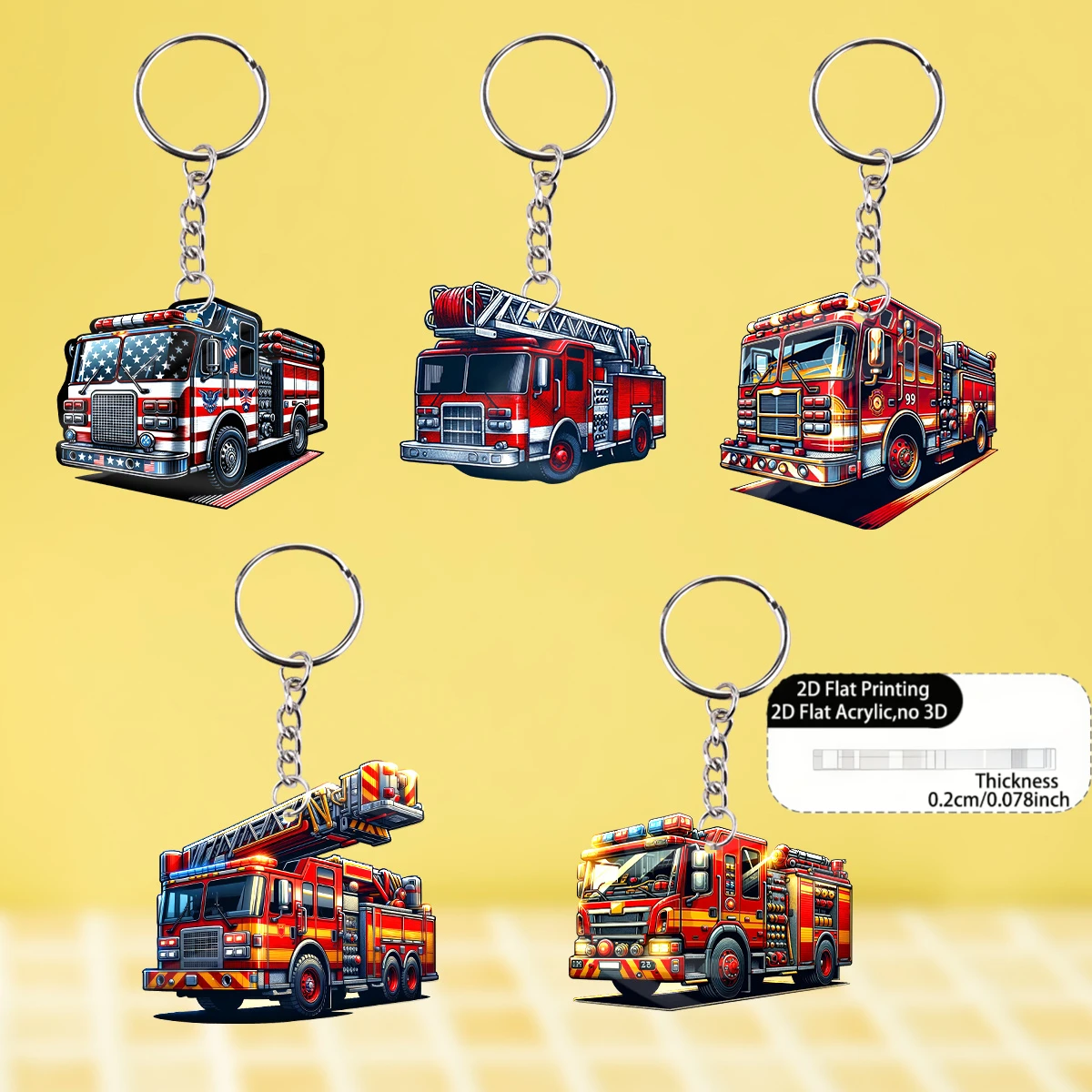 Llavero de camión de bomberos - Heavy Equipment Key Ring reseña y precio