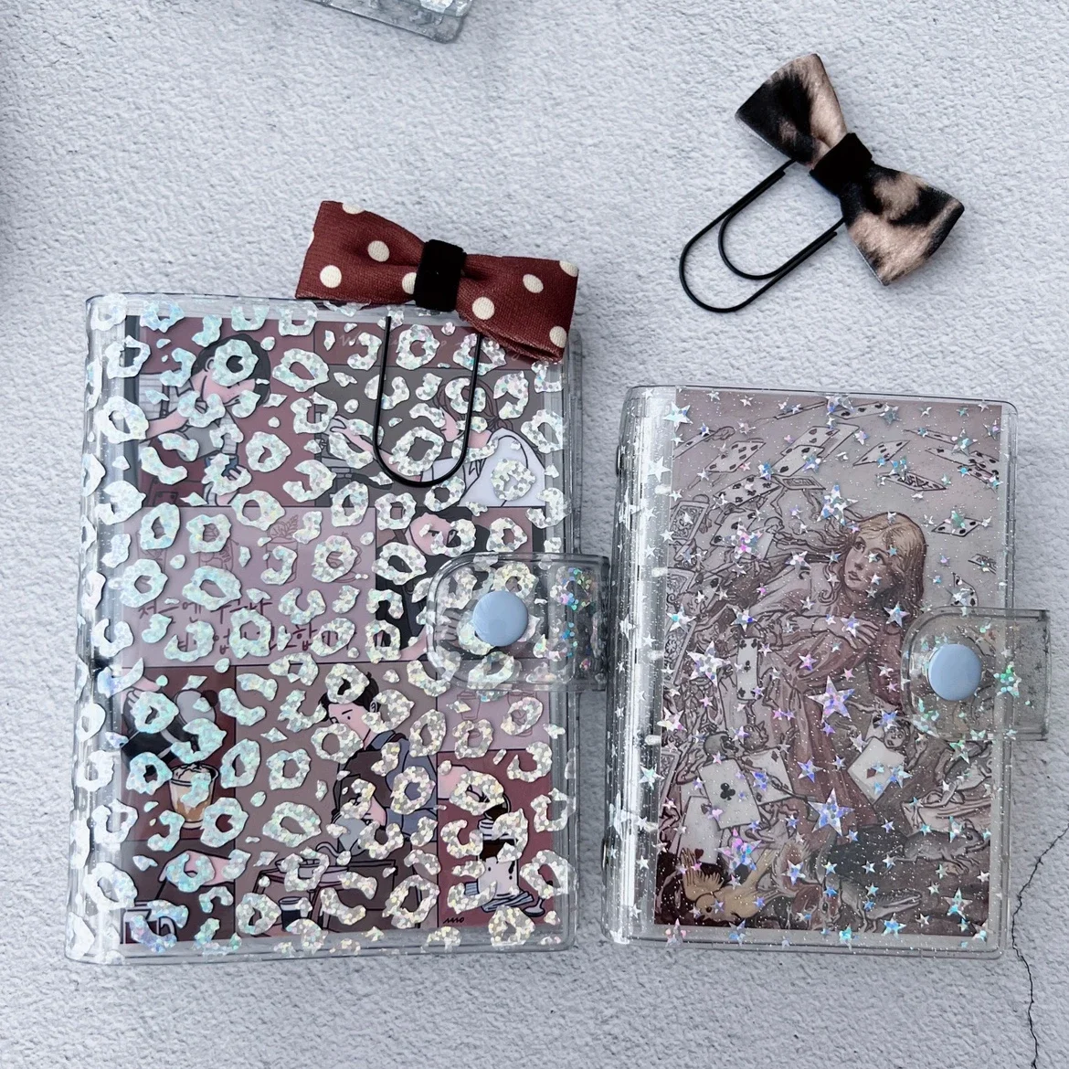 A7 Transparent Star PVC Loose Leaf Notebook Cover Planner Agenda Organizer Diary Portable 6 Ring Binder 2023 New