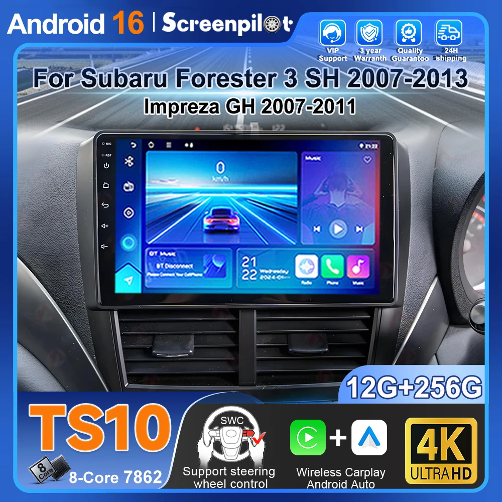 

For Subaru Forester 3 Sh 2007-2013 Impreza Gh 2007-2011 Android 16 Auto Radio Stereo Multimidia Player Gps Navigation Car Gps