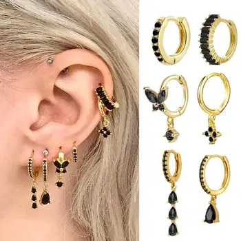 טבעות זירקון שחורות וינטג' לנשים מינימליסטיות נישה בכסף טבעת אופנתית אלגנטית כלה אירוסין תכשיטים ואביזרים 8 best sales זירקון שחור - №4