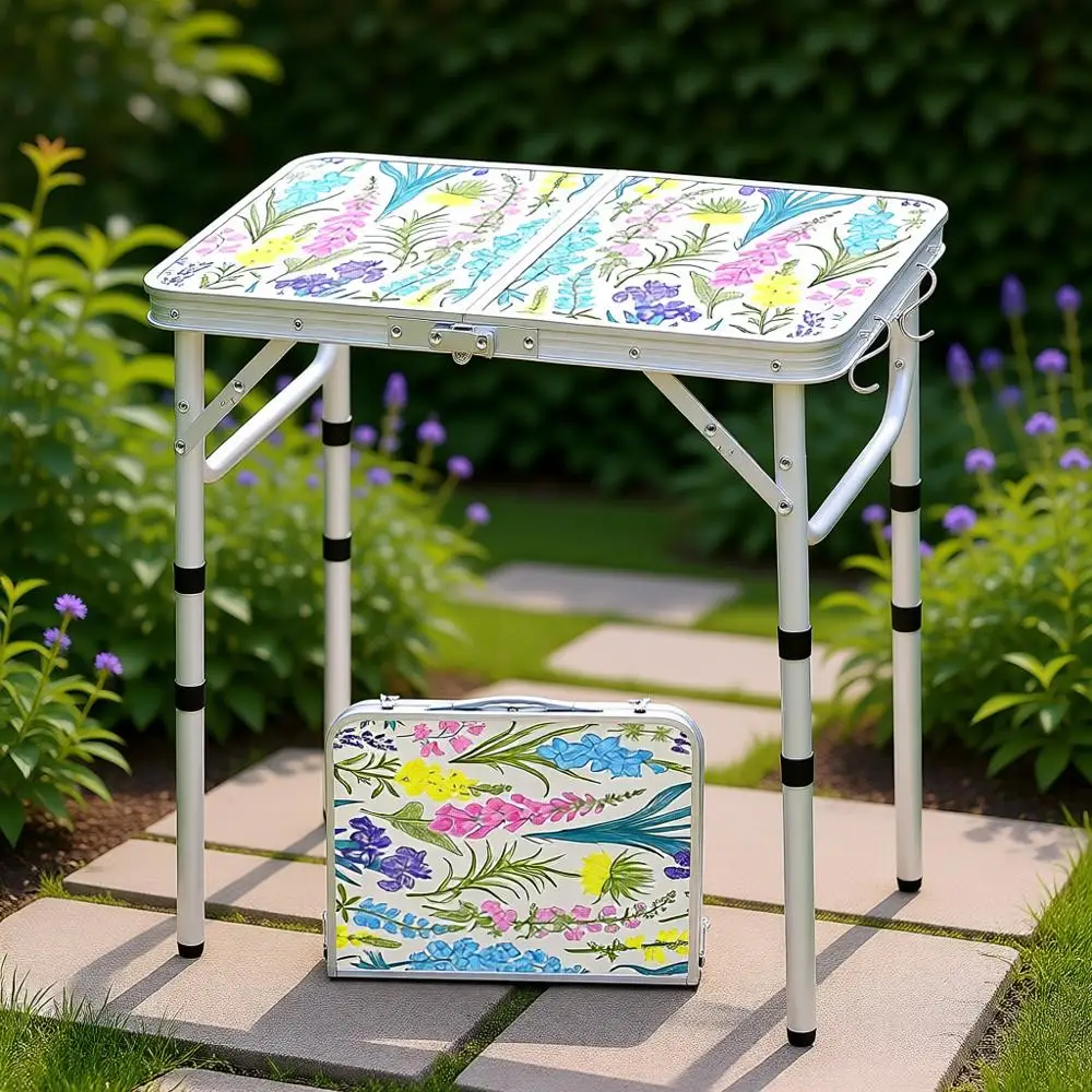 

Компактный складной стол для пикника на 2 человек с регулируемой высотой, легкий и портативный для использования на открытом воздухе, в помещении, для походов, кемпинга, B