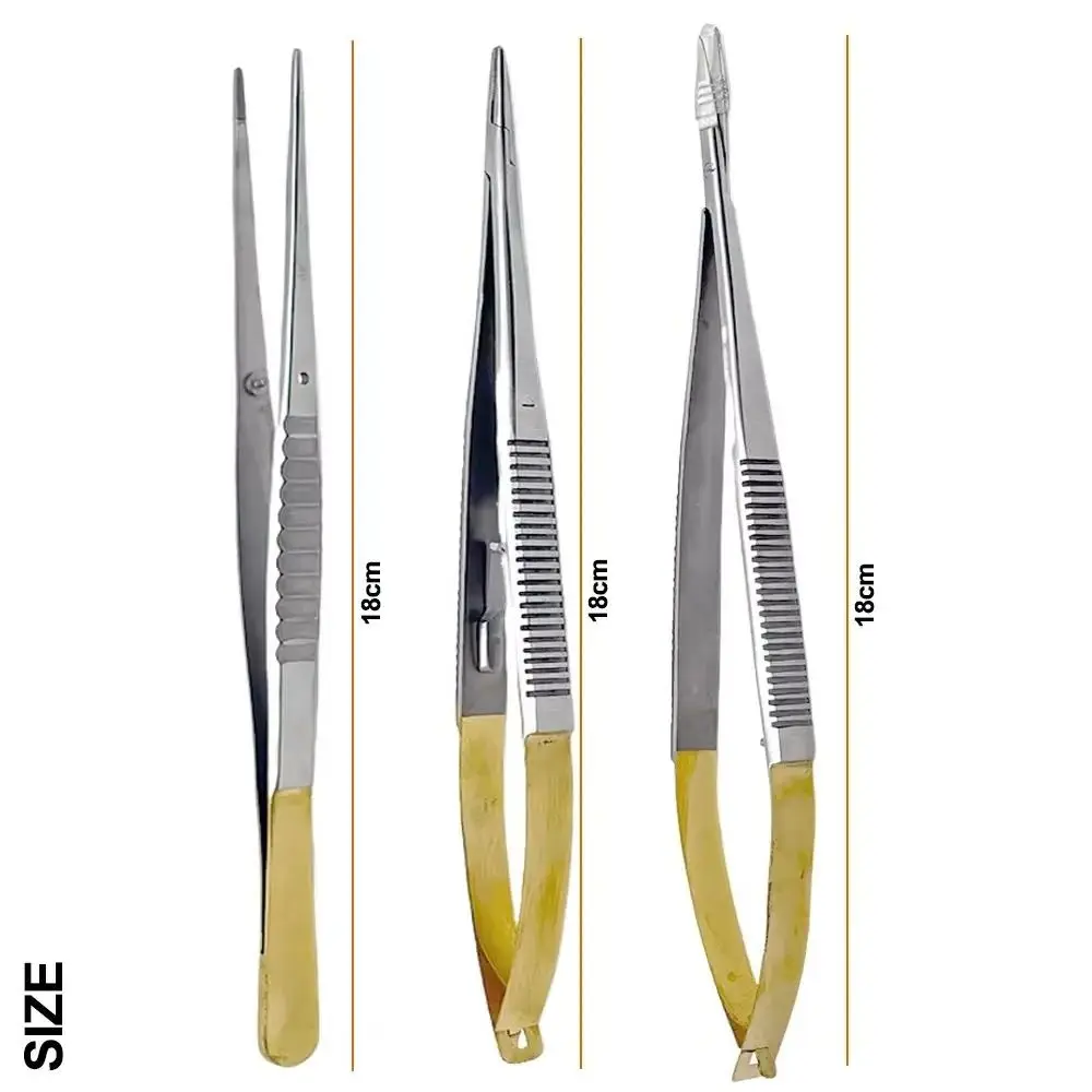 

18Cm Dental Surgical Orthodontic Implant Castroviejo Needle Holders Tweezers Tc Dental Pliers Dentistry Instrument