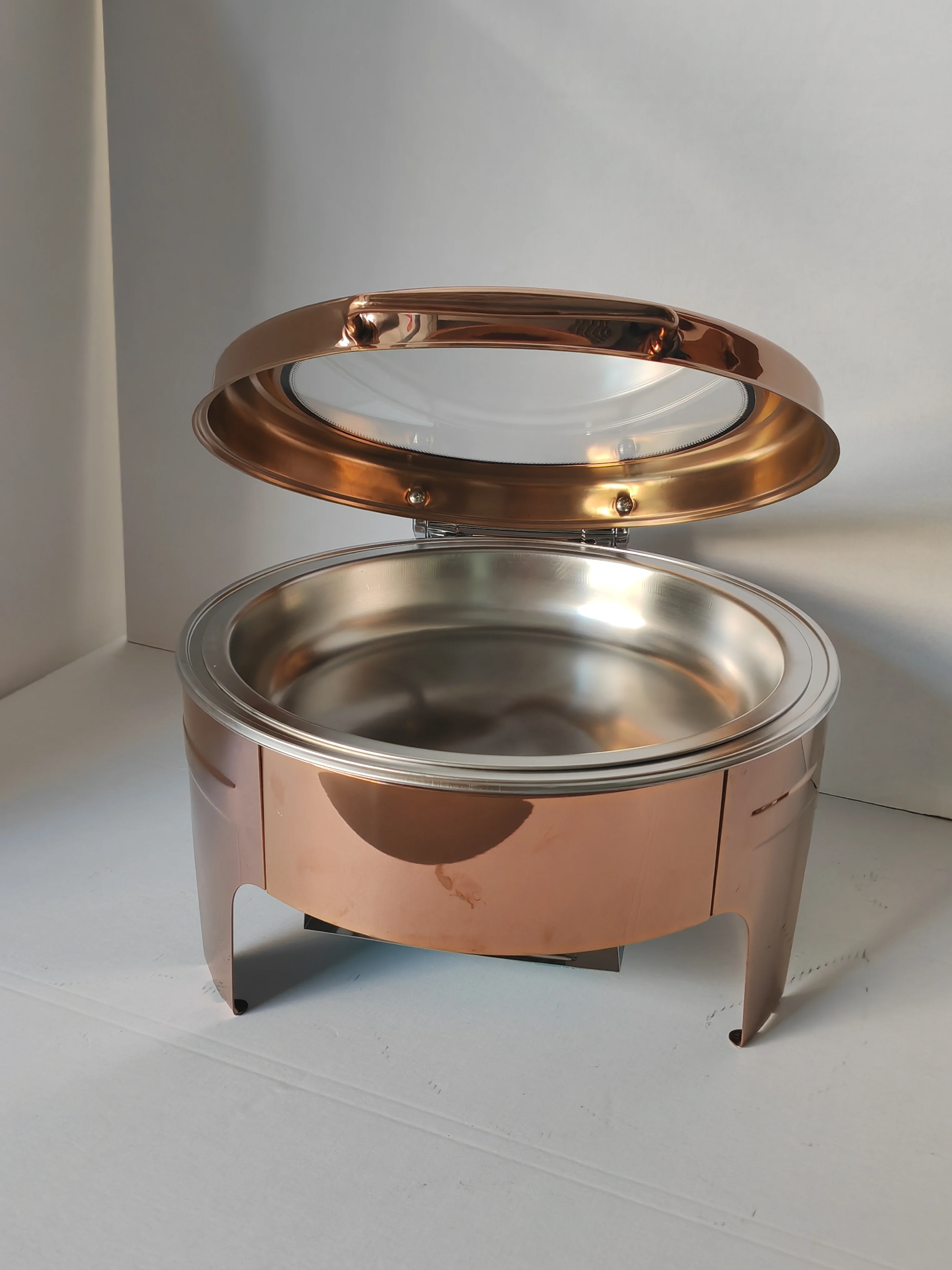 Stainless Steel Buffet Hot Pot 6L Rose Gold Modern Fast Food Heater Commercial Hotel