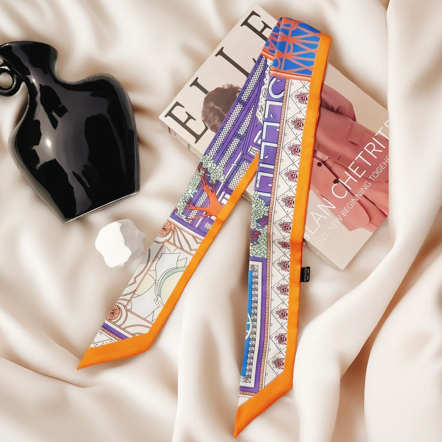 

Модный комплект шелковых шарфов для женщин, легкие шарфы с принтом, элегантная шаль на шею, офисное платье, хиджаб, подарок, бесплатный экспресс-шиппи