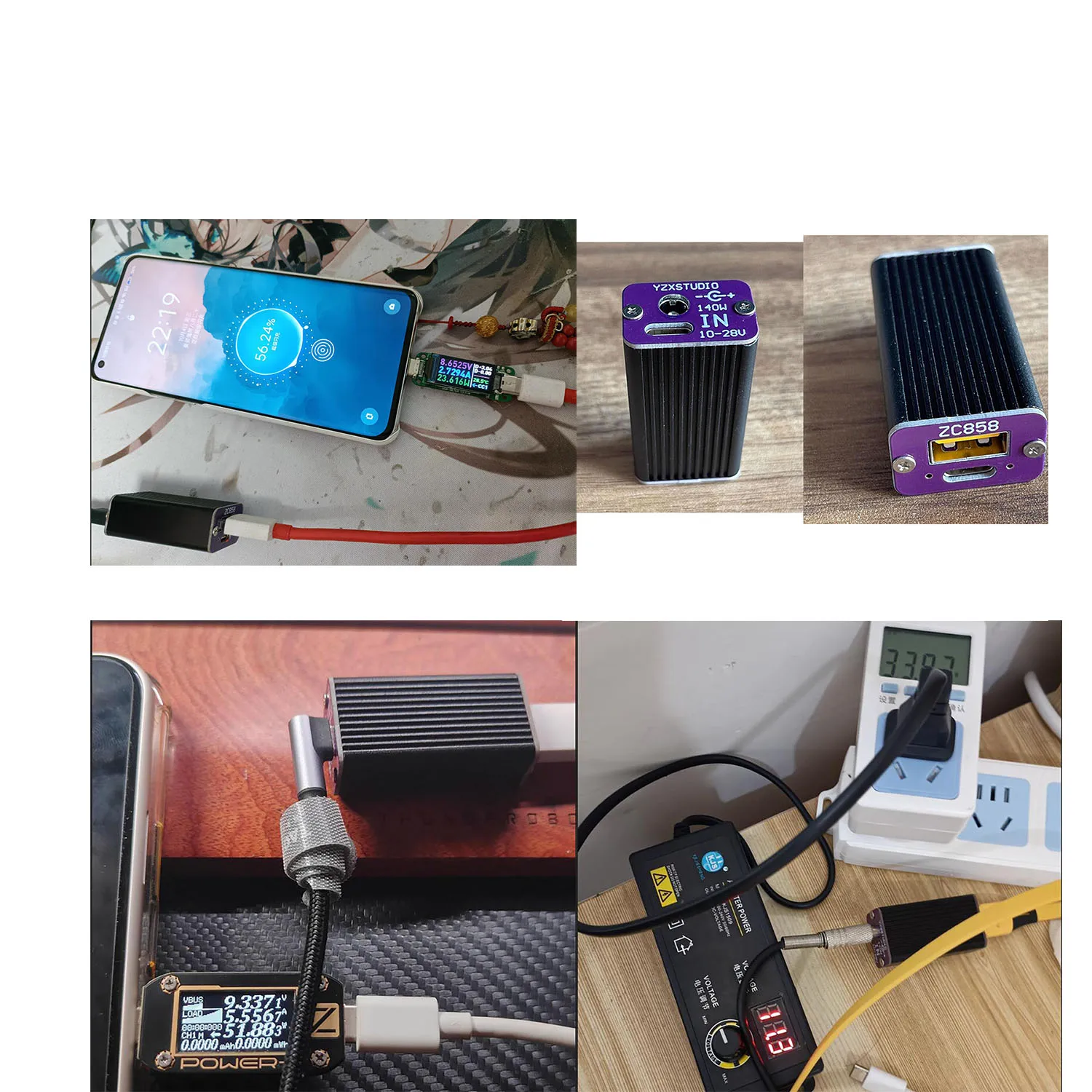 Imagem -03 - Conversor de Carregamento Rápido pd Usb tipo c Adaptador de Carregamento Rápido 20v 7a Supervooc 65w Scp 12v 24v dc 5525 a pd 2.0 30 Alimentação Usb