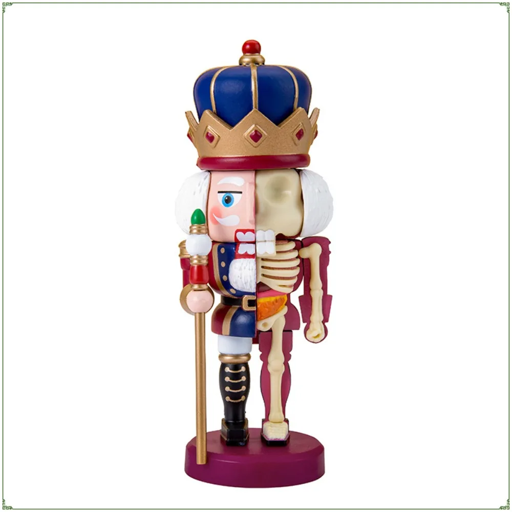 

4D Half Anatomy Model Nutcracker The King with Scepter-Blue Crown Trendy Toys Exquisite and Fashionable Indoor Car Ornaments