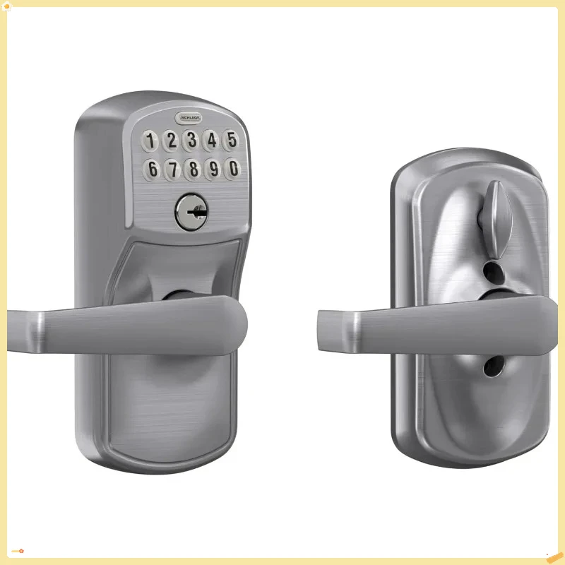 قفل لوحة المفاتيح الإلكترونية Schlage Plymouth، قفل الرافعة التجاري المصقول من الكروم