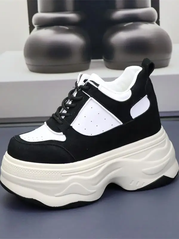 All-Match Increas Height Casual Woman Shoe Clogs Platform New Creepers Wedges High Increased Internal PU Latex Leisure Super