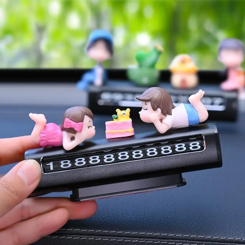 

Cute car accesories Car Phone Number Plate Concealable Car Decoration Metallic Suitable for all cars