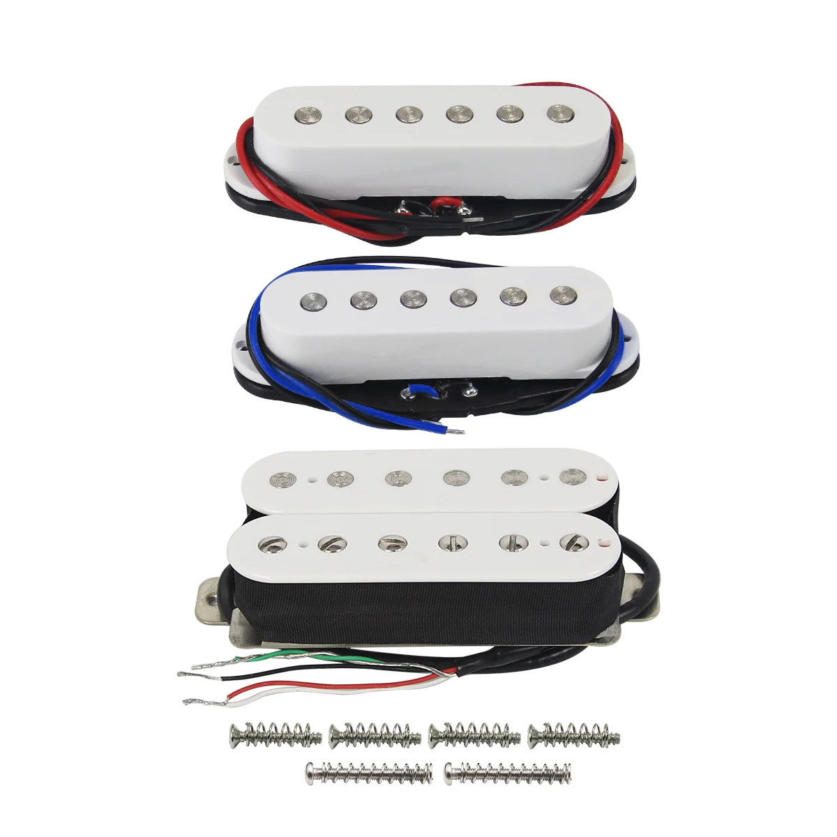 FLEOR 3PCS Ceramic SSH Guitar Pickup Set Single Coil and Humbucker Pickups for HSS ST Guitar