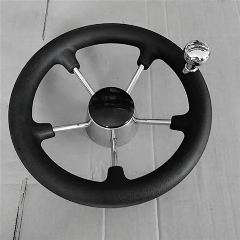 Marine 11 Inch Stainless Steel 5 Spoke Steering Wheel Heavy Duty Marine Boat Marine Replacement Parts Fit For Marine Yacht-AS55