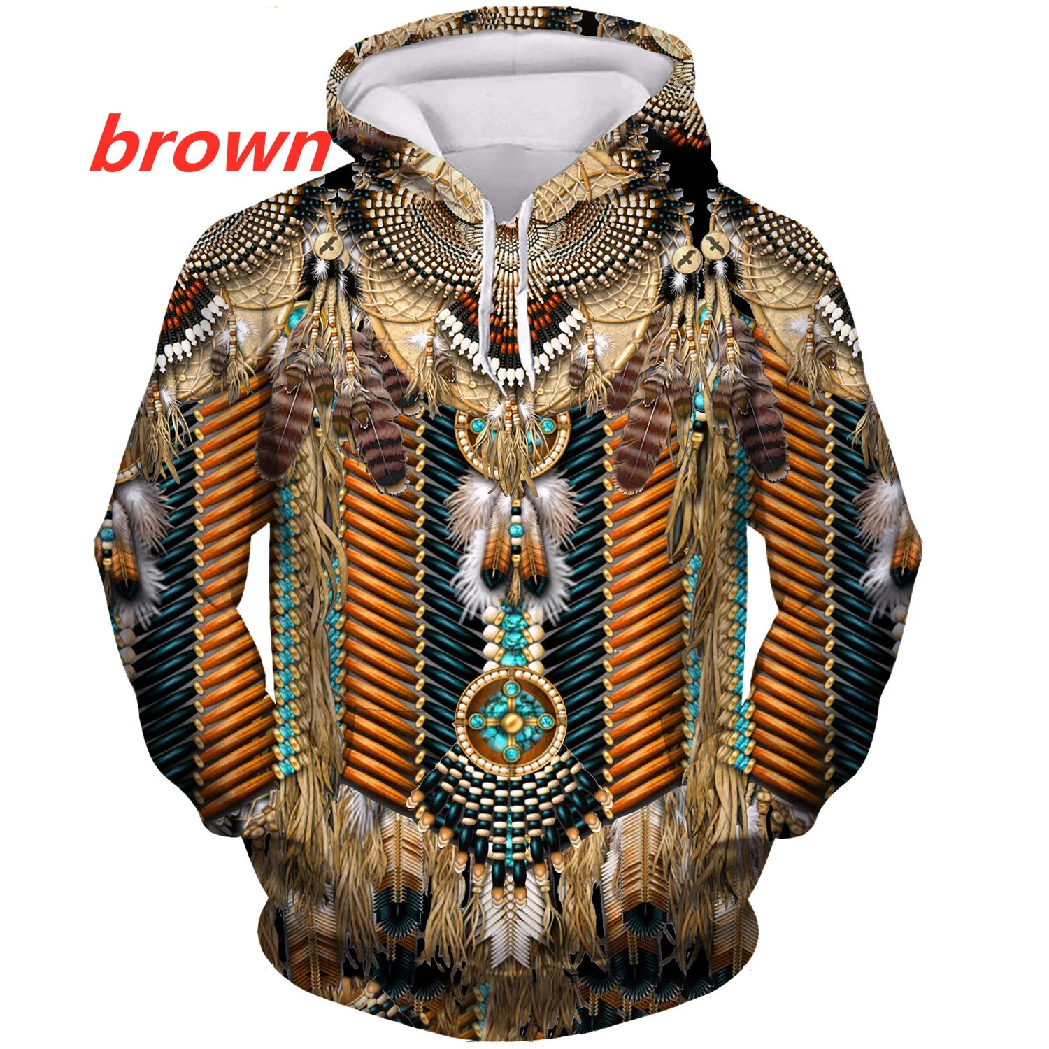 Native Indian Pattern 3D-gedruckte Hoodies Harajuku Mode Kapuzenpullover Unisex Herbst Casual Hoodie Pullover Tops