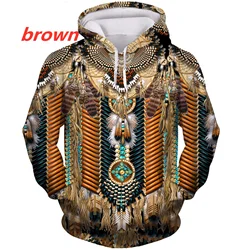 Native Indian Pattern 3D Printed Hoodies Harajuku Fashion Hooded Sweatshirt Unisex Autumn Casual Hoodie Pullover Tops