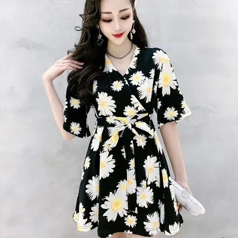 2024 Spring/Summer Korean Fashion Women\'s Skirt Large Chiffon Dress Slimming Top Shorts Two Piece Set