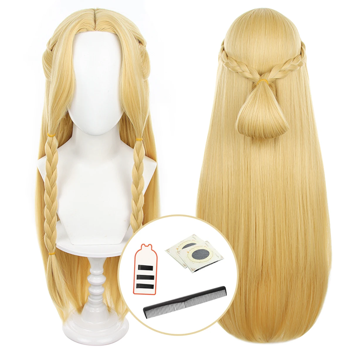 HOLOUN Delicious Dungeons Meshi Anime Marcille Cosplay Wig Rose Net Synthetic Fiber Adjustable Heat Resistant Halloween