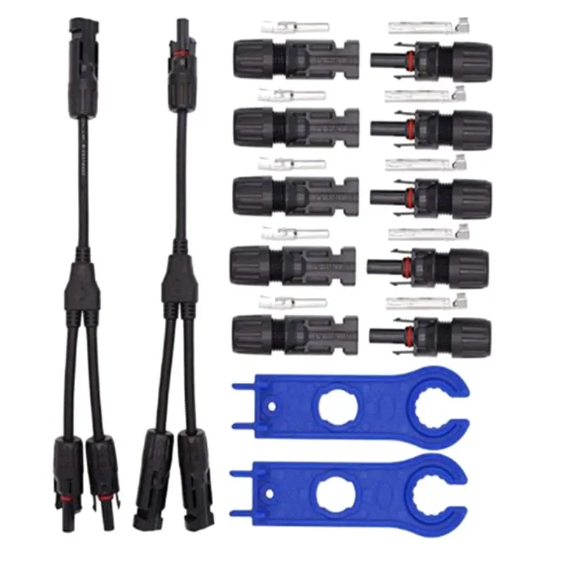 

[LXYA68Z!] Cable Splitter 1 To 2 Branch Connector Kit For Connecting Multiple For Solar Panels- Essential For Solar Power S