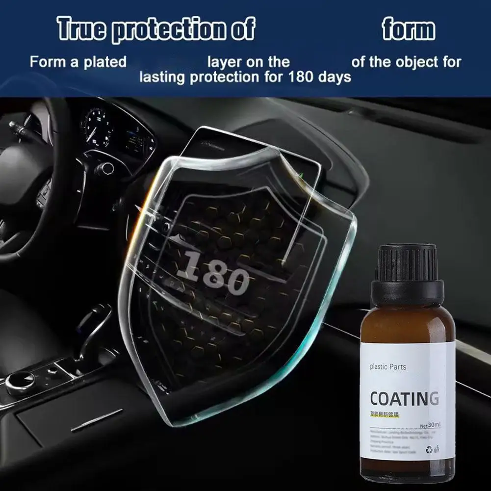 30ml Car Plastic Refurbished Cleaner Interior Parts Clean Polishing Dashboard Crystal Coating Restoration Agent Maintain