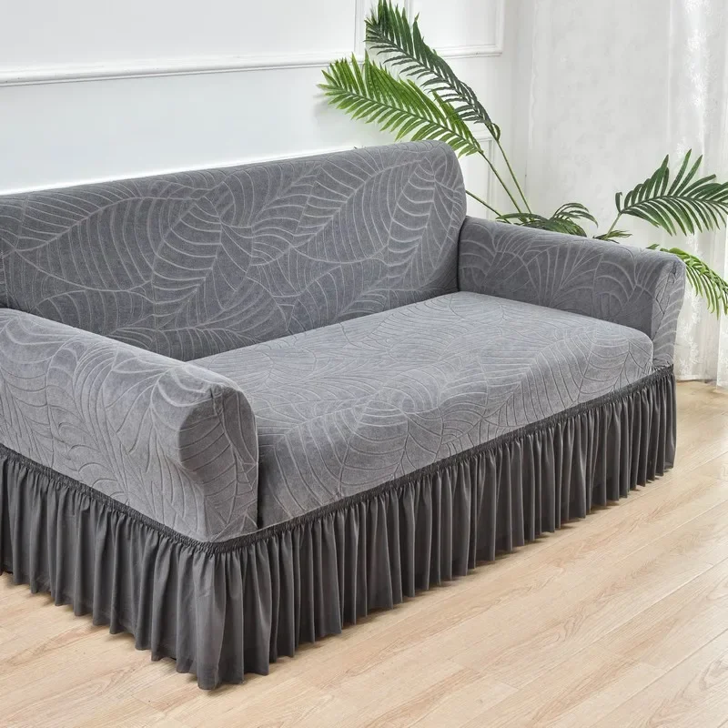أغطية تنورة أريكة قابلة للتمدد مقاومة للماء، أغطية أريكة قابلة للتنفس، أغطية مرنة قابلة للتعديل لغرفة المعيشة والفندق، قطعة واحدة