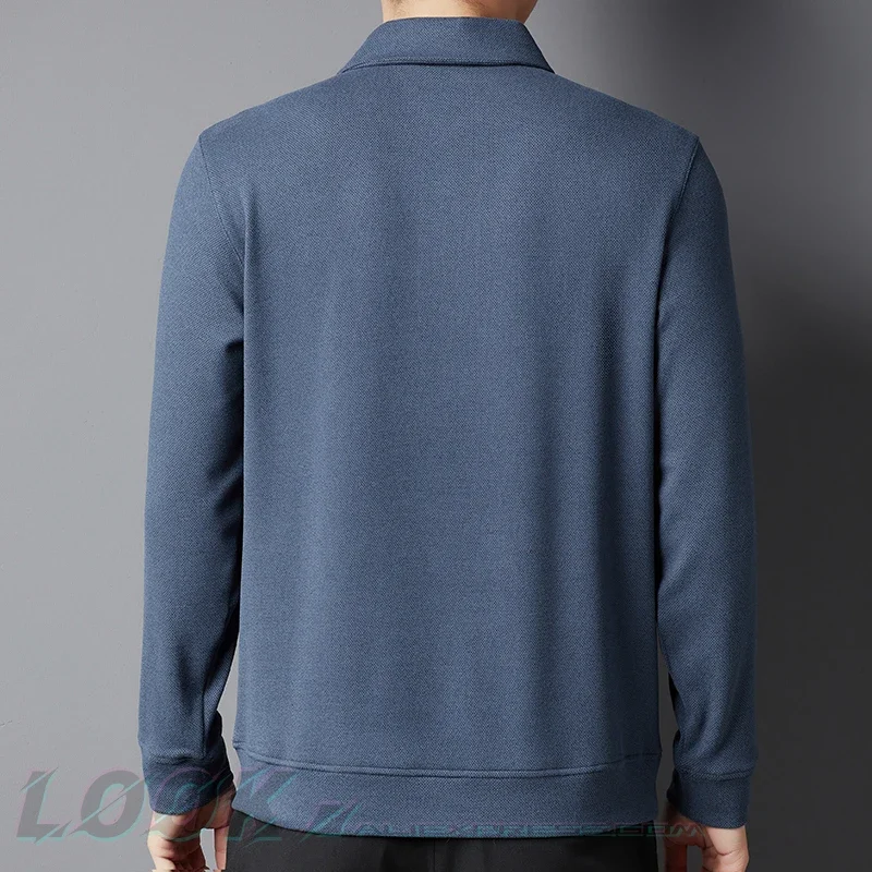 2023 Men's Knitted Polo Collar Pullover | Autumn/Winter Solid Color | Long-Sleeved Business & Golf Sweatshirt -Size M-4XL -y2k