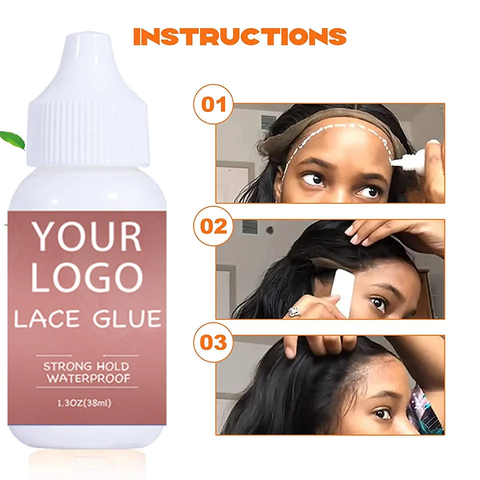 10Pcs/Lot Lace Front Wig Glue Waterproof Wig Glue Customize Private Labels Lace Replacement Glue Strong Hold Wig Accessories