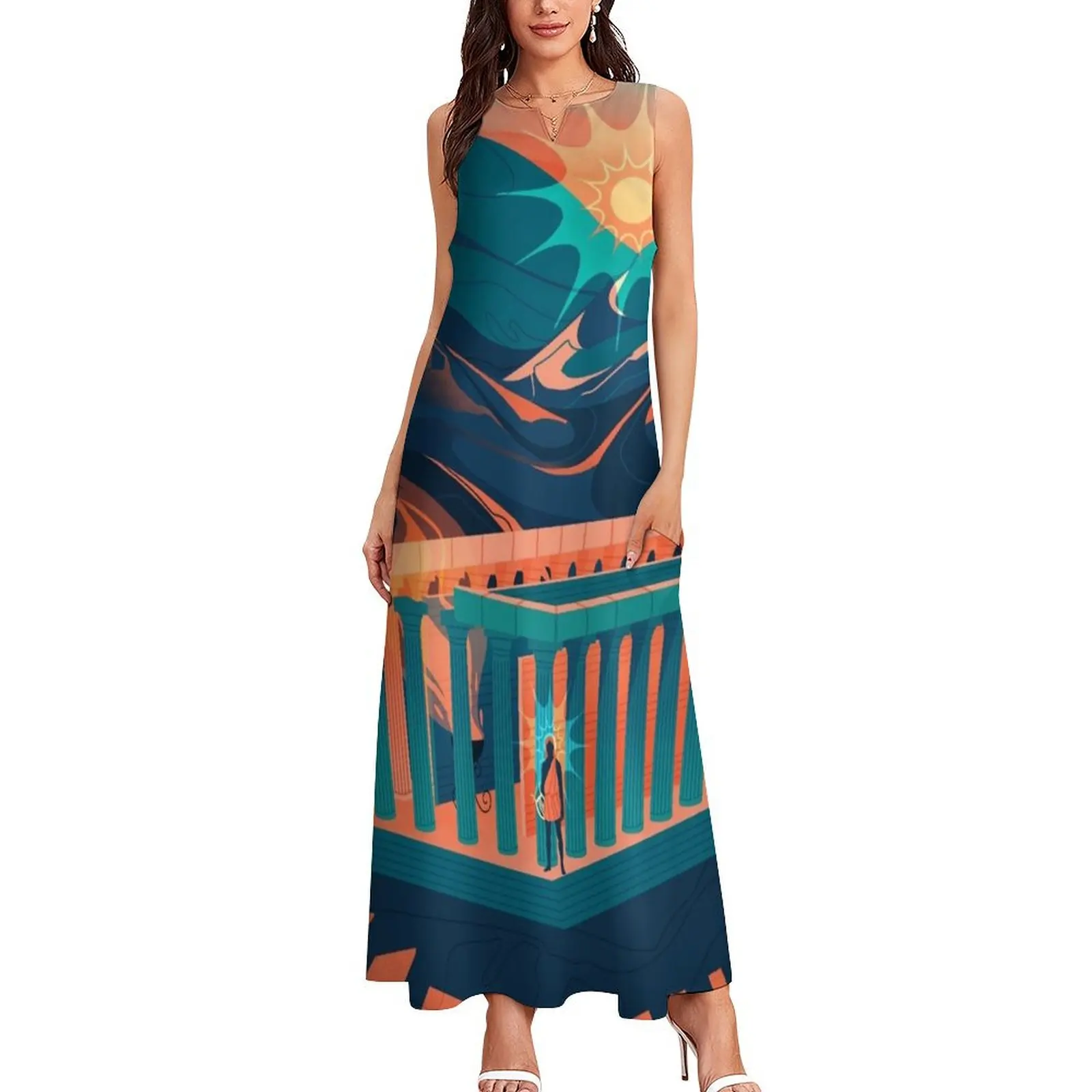 Temple of Apollo at Bassae Long Dress women's summer dresses 2025 Women long dress Dress