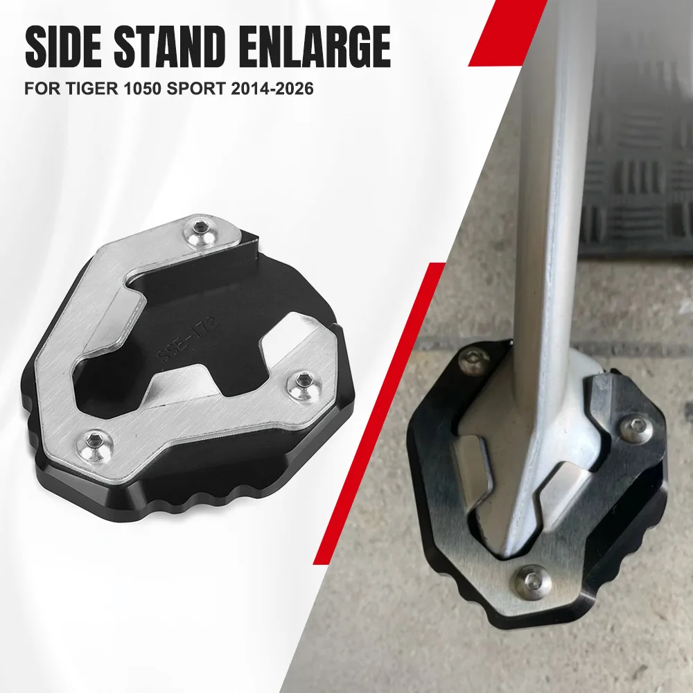 

For Tiger 1050 Sport 2014-2015-2016+-2017-2018-2019-2020-2021-2022-2023-2024-2025-2026 Side Stand Extension Pad Support Plate