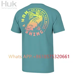 HUK gear Fishing Clothes Summer Men Fishing Shirts Outdoor Sun Protection T-shirt Tops Anti-UV Fish Apparel Breathable Jerseys