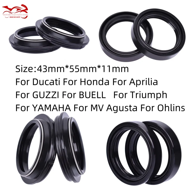 43*55*11 Oil Seal Fork 43mm For Honda CBR1000RR For Ducati MULTISTRADA 1200 1100 1000 S MONSTER 1100 998 1198 1199 1299 PANIGAL